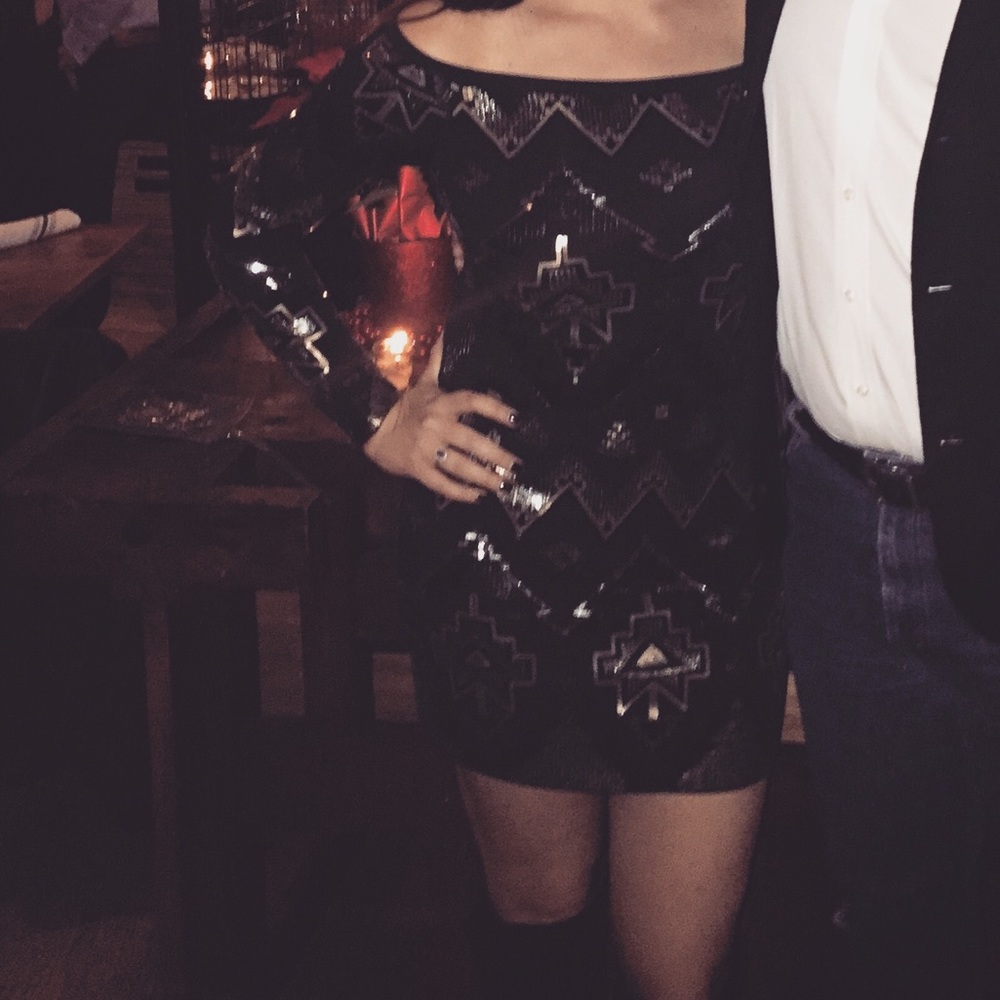 EXPRESS off the shoulder sequin bodycon dress